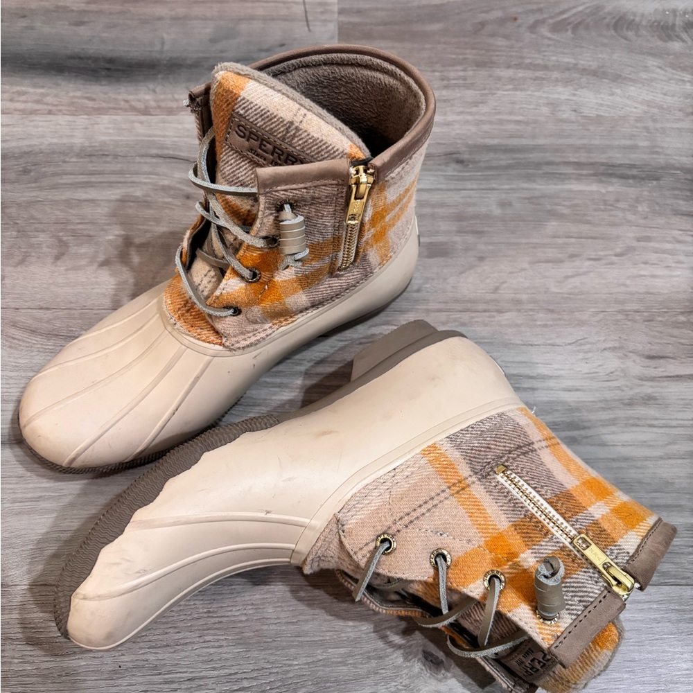 Sperry Plaid Duck Boots